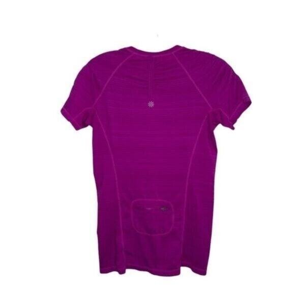 Athleta Womens Size S Purple Basic Short Sleeve Half Zip Activewear Workout Top - Picture 2 of 16